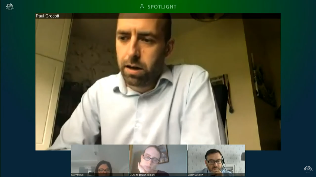 Screenshot from the COmmittee for the Economy meeting on 1 July 2020