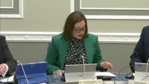 Deborah Erskine chairing the Committee for Infrastructure meeting