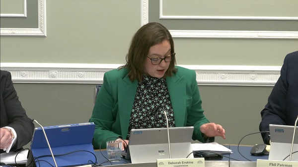 Deborah Erskine chairing the Committee for Infrastructure meeting