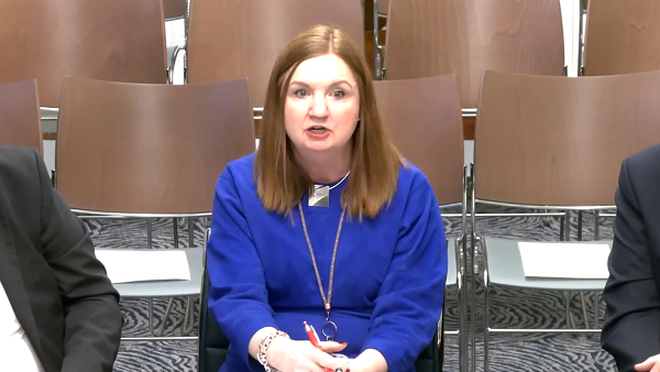 Head of the Civil Service, Jayne Brady, providing evidence to the Committee for The Executive Office.