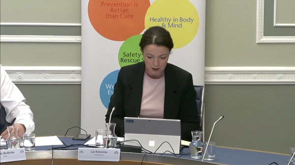Liz Kimmins MLA chairing the committee for Health meeting