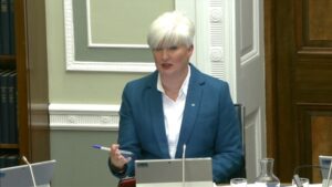 Joanne Bunting MLA chairing the Committee for Justice meeting