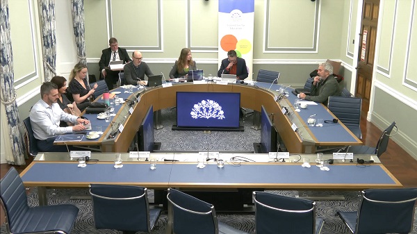 The Committee for Education sitting in a committee room at Parliament Buildings