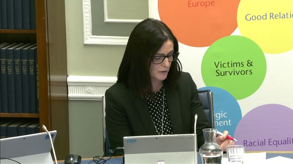 Paula Bradshaw chairing the Committee for the Executive Office