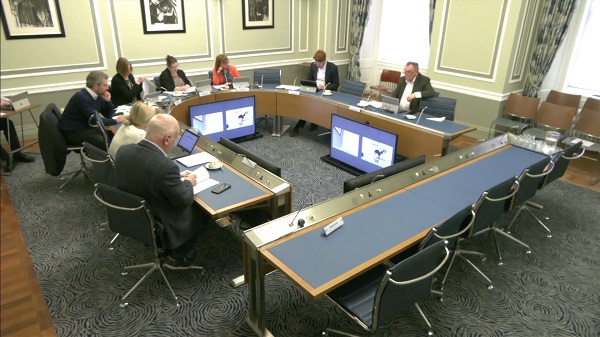 The Committee on Procedures sitting in a committee room at Parliament Buildings
