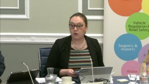 Committee Chair Deborah Erskine sitting in a committee room in Parliament Buildings