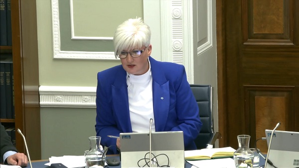 Joanne Bunting MLA chairing the Committee for Justice meeting