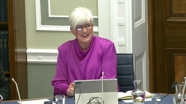 Chair of the Justice Committee Joanne Bunting sitting in a committee room at Parliament Buildings