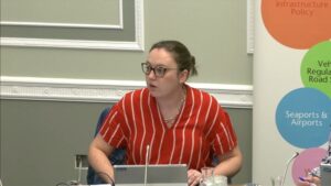 Committee Chair Deborah Erskine sitting in a committee room in Parliament Buildings
