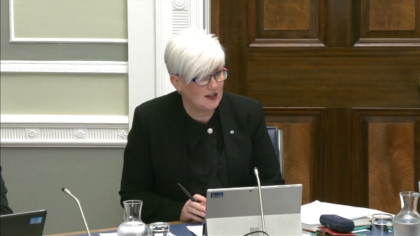Chair of the Justice Committee Joanne Bunting sitting in a committee room at Parliament Buildings