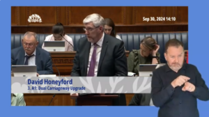 Questions to the Minister for Infrastructure in teh Assembly Chamber, Monday 30 September 2024 (accompanied by ISL interpretation)