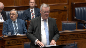Health Minister Mike Nesbitt answers questions in the Assembly Chamber