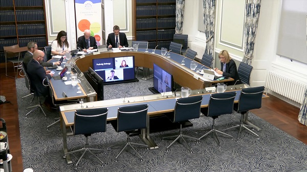 Members of the Committee for the Economy sitting in a committee room in Parliament Buildings
