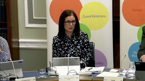 Committee Chair Paula Bradshaw sitting in a committee room in Parliament Buildings