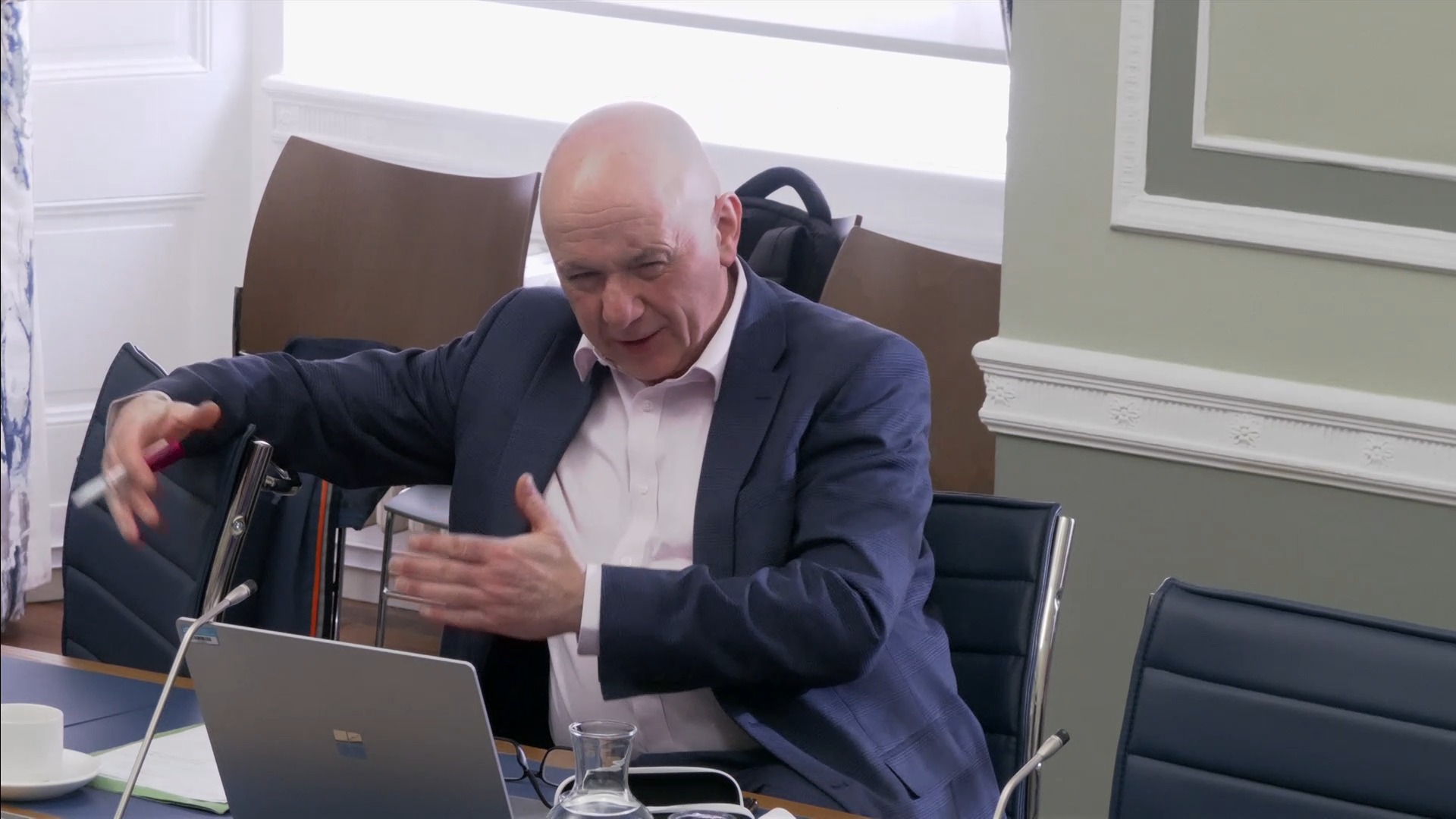 John Blair MLA during the Democratic Scrutiny Committee meeting on Thursday 0 January 2025.