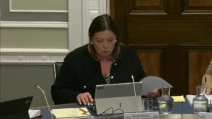 Chairperson Deirdre Hargey during a meeting of the Committee for Justice on Thursday 30 January 2025.