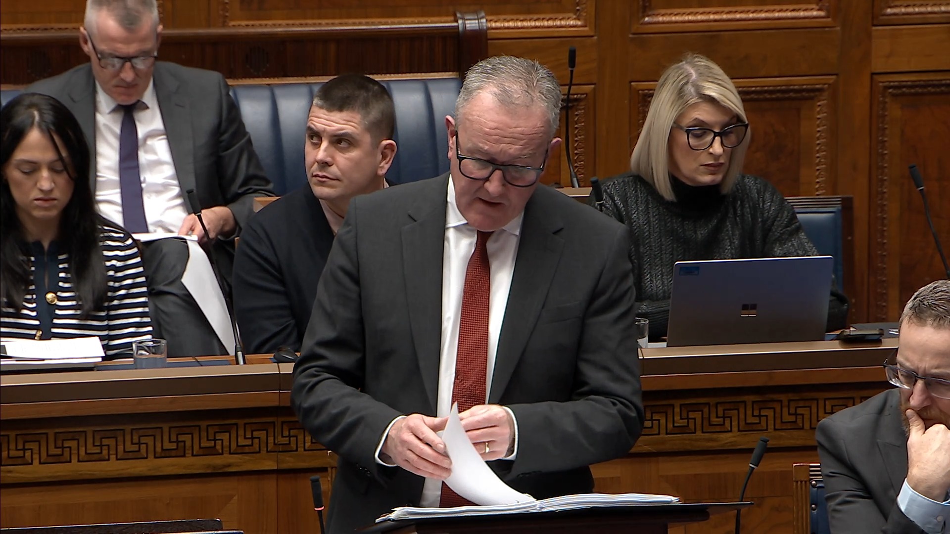 Economy Minister Conor Murphy answers questions during Question Time to the Minister for Economy on Monday 20th January 2025.