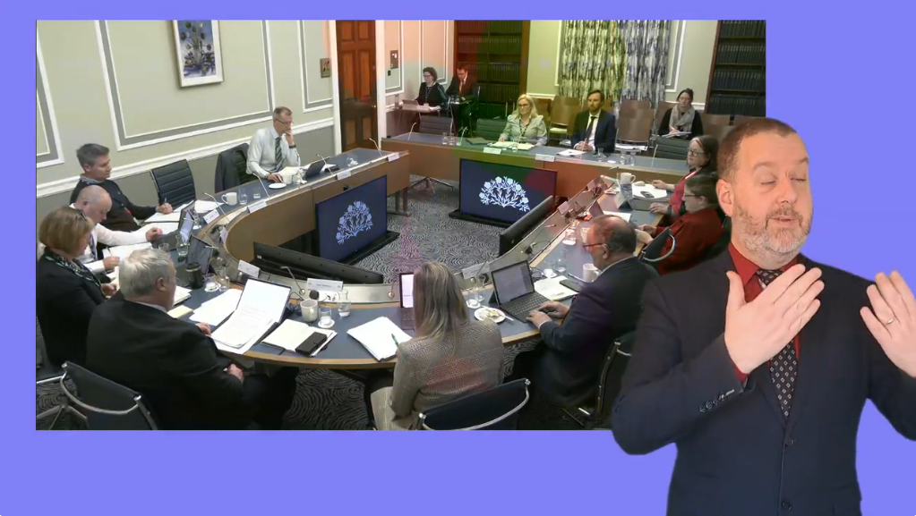 The Committee for Communities receiving a briefing from the Assembly Research service in relation to the Sign Language Bill.
