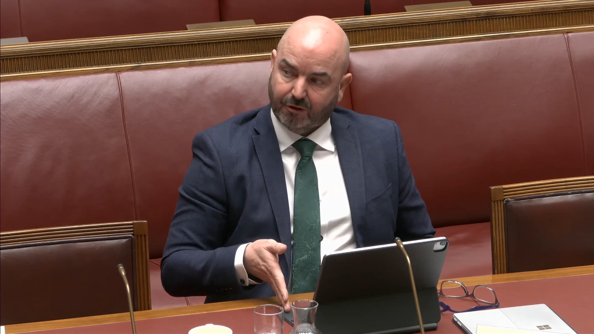 David Honeyford MLA asks a question during the Economy Committee's meeting on Wednesday 5 March 2025.
